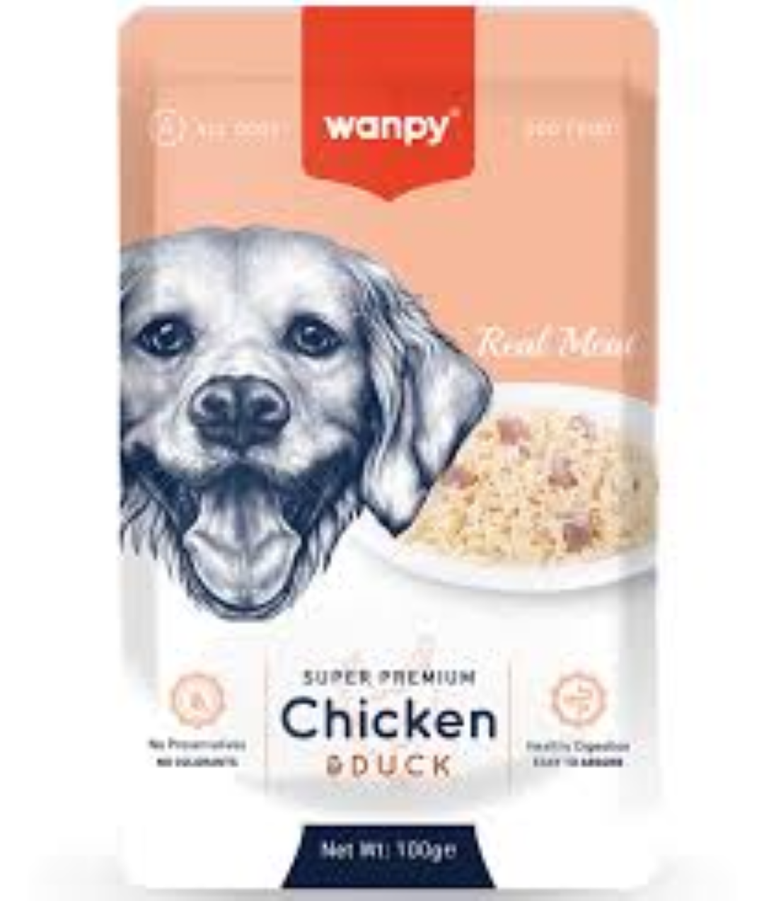 WANPY DOG CHICKEN & DUCK POUCH 100G RA-10